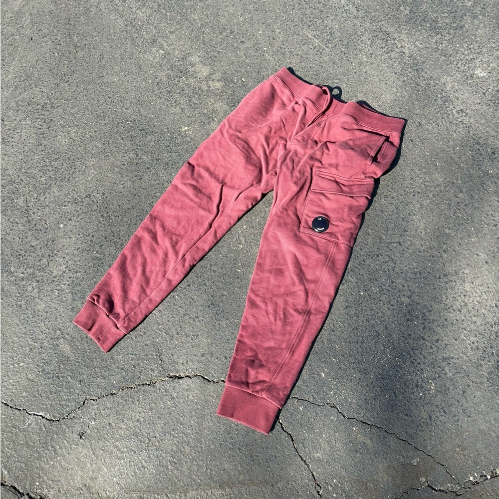 Burgundy Cp company sweatpants